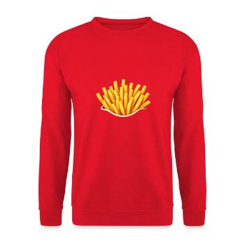 Kinder Verkleidung - Tüte Pommes - Unisex Pullover - Rot - Vorne - Alina (178cm) & Michal (187cm)