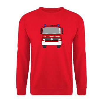 Fire Engine - Unisex Sweatshirt - red - Front - Alina (178cm) & Michal (187cm)