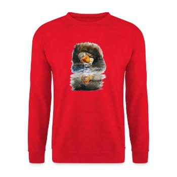 robin - Unisex Sweatshirt - red - Front - Alina (178cm) & Michal (187cm)
