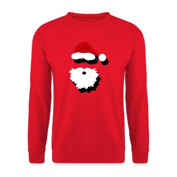 Minimalist Santa Claus Hat & Beard - Unisex Sweatshirt - red - Front - Alina (178cm) & Michal (187cm)