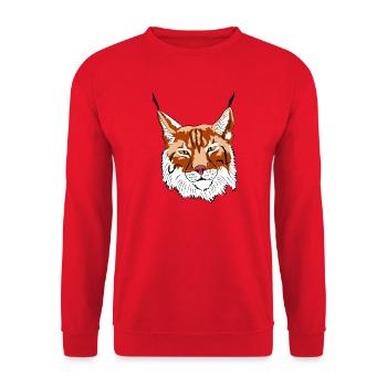 lynx - Unisex Sweatshirt - red - Front - Alina (178cm) & Michal (187cm)