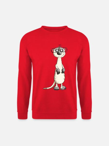 Funny Nerd Man Meerkat I Nerd - Unisex Sweatshirt - red