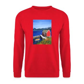 EC Travel I Holidays I Norway I Mountains I Gift - Unisex Sweatshirt - red - Front - Alina (178cm) & Michal (187cm)