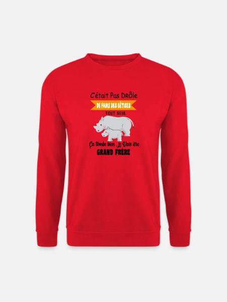 Enfant Annonce grossesse humour futur grand frère - Sweat-shirt Unisexe - rouge