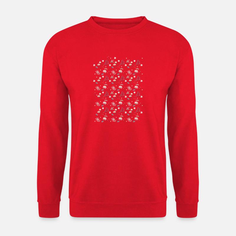 Pastellfarbenes Blumenmuster - Unisex Pullover - Rot