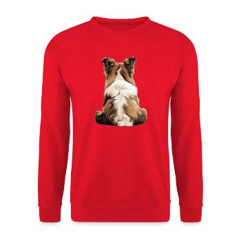 Shetland Sheepdog - Unisex Sweatshirt - red - Front - Alina (178cm) & Michal (187cm)