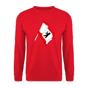 Flagge Berlin - Unisex Pullover - Rot - Vorne - Alina (178cm) & Michal (187cm)