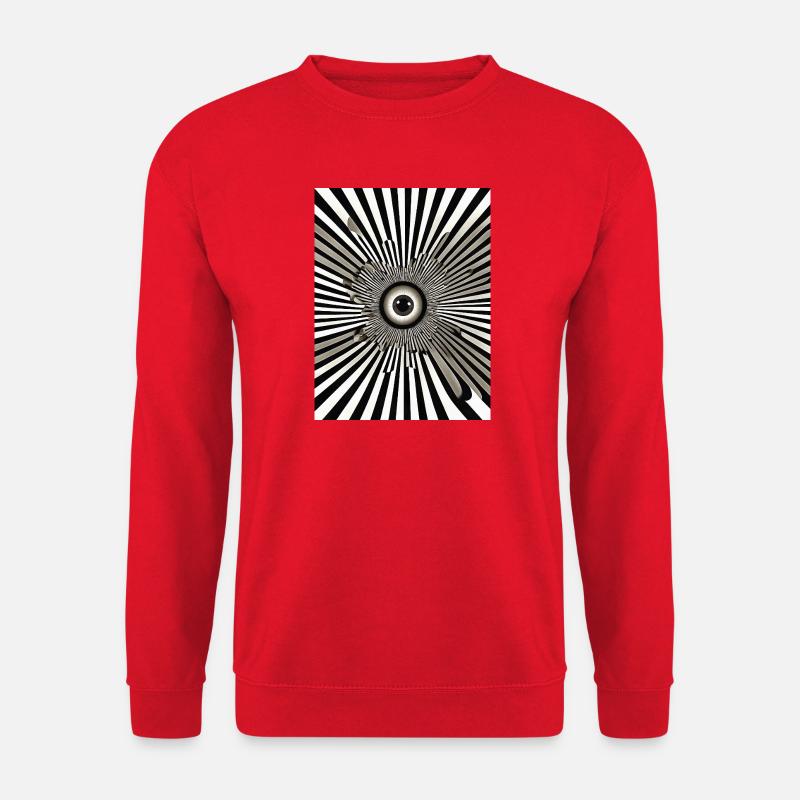 Auge im Strahlenmeer - Unisex Pullover - Rot