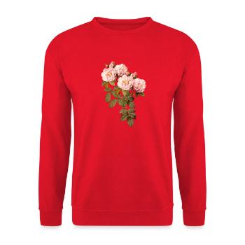 Blush Rose Vintage Botanical - Unisex Sweatshirt - red - Front - Alina (178cm) & Michal (187cm)