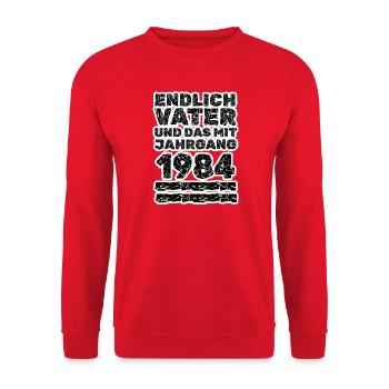 1984 - Sweat-shirt Unisexe - rouge - Devant - Alina (178cm) & Michal (187cm)
