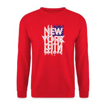 Conception de motif de drapeau de la ville de New York - Sweat-shirt Unisexe - rouge - Devant - Alina (178cm) & Michal (187cm)