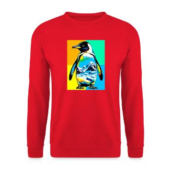 pingouin - Sweat-shirt Unisexe - rouge - Devant - Alina (178cm) & Michal (187cm)