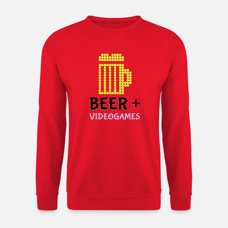 Pixel-Bier-Videospiele - Unisex Pullover - Rot