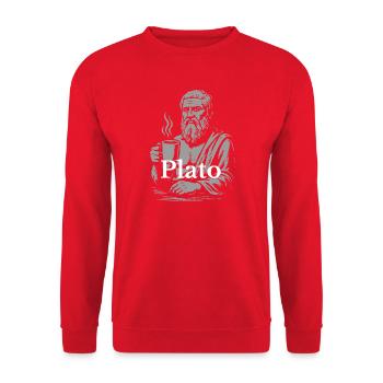 Plato Coffee Cup Portrait - Unisex Sweatshirt - red - Front - Alina (178cm) & Michal (187cm)