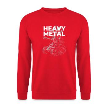 Heavy Metal Tank Blueprint - Unisex Sweatshirt - red - Front - Alina (178cm) & Michal (187cm)