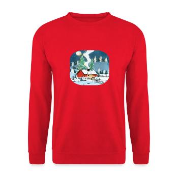 Winter - Unisex Sweatshirt - red - Front - Alina (178cm) & Michal (187cm)