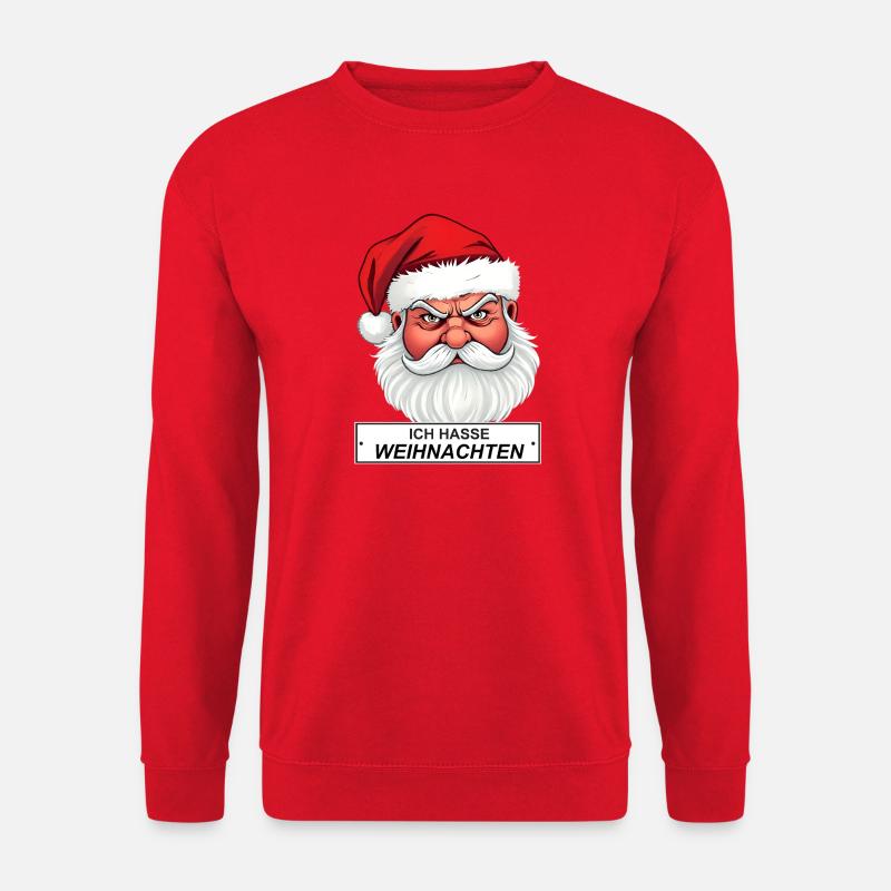 I Hate Christmas Santa Saying - Unisex Sweatshirt - red