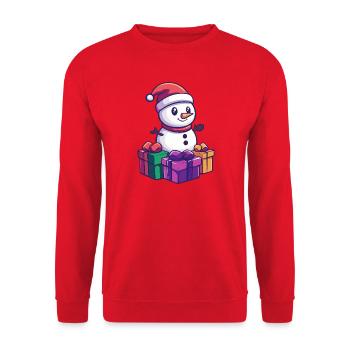 Snowman Christmas Gifts - Unisex Sweatshirt - red - Front - Alina (178cm) & Michal (187cm)