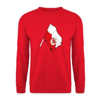 Tyrol Province Flag - Unisex Sweatshirt - red - Front - Alina (178cm) & Michal (187cm)