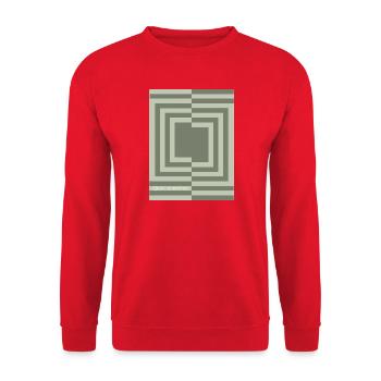 Quiet symmetry Minimal Geometric Poster - Unisex Pullover - Rot - Vorne - Alina (178cm) & Michal (187cm)