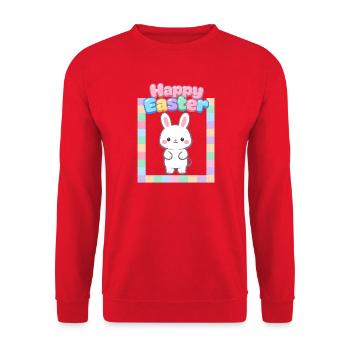 Bunny Bunny Bunny Printemps Fleurs de Printemps Jardin d’été de Pâques - Sweat-shirt Unisexe - rouge - Devant - Alina (178cm) & Michal (187cm)