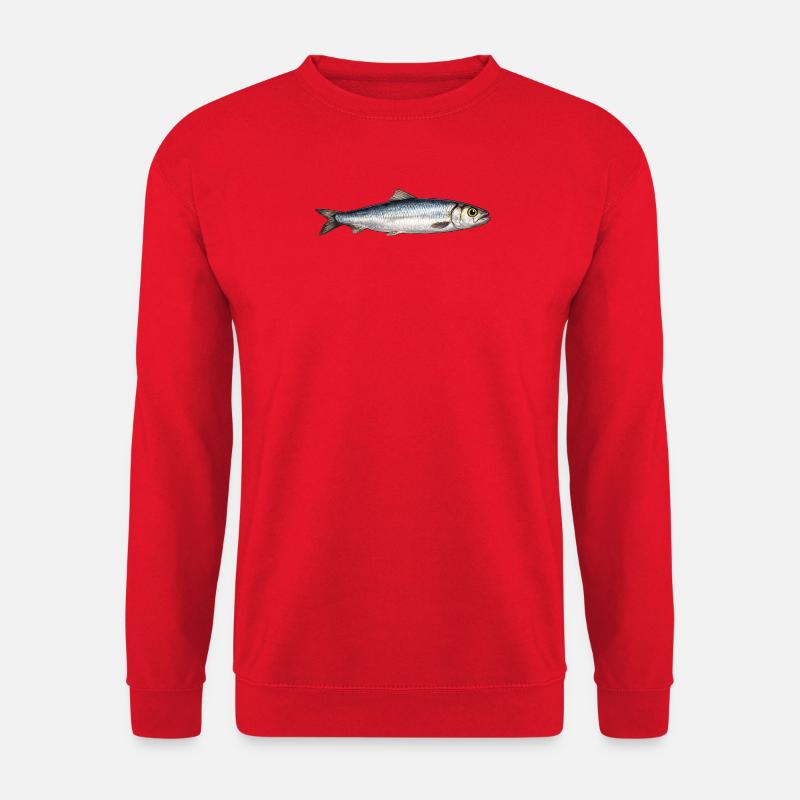 Silberner Flussfisch Illustration - Unisex Pullover - Rot