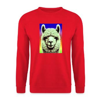 Alpaca - Unisex Sweatshirt - red - Front - Alina (178cm) & Michal (187cm)
