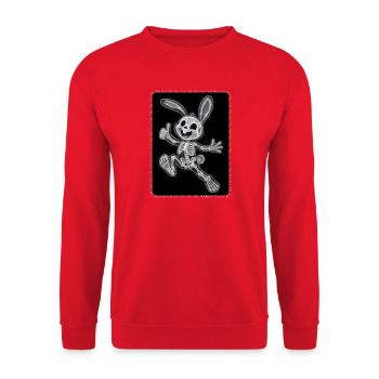 Squelette de lapin à rayons X Drôle de design d’Halloween - Sweat-shirt Unisexe - rouge - Devant - Alina (178cm) & Michal (187cm)