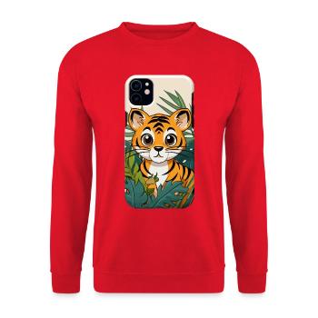Tiger cub in the jungle - Unisex Sweatshirt - red - Front - Alina (178cm) & Michal (187cm)