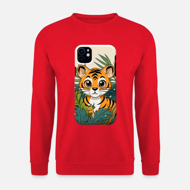 Tigerjunge im Dschungel - Unisex Pullover - Rot