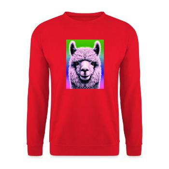 Alpaca - Unisex Sweatshirt - red - Front - Alina (178cm) & Michal (187cm)