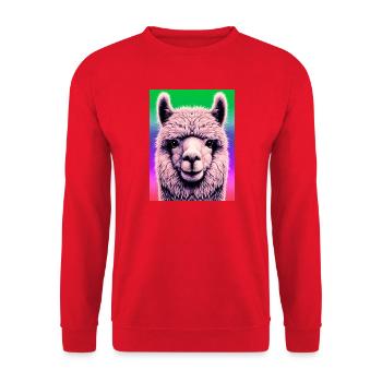 Alpaca - Unisex Sweatshirt - red - Front - Alina (178cm) & Michal (187cm)