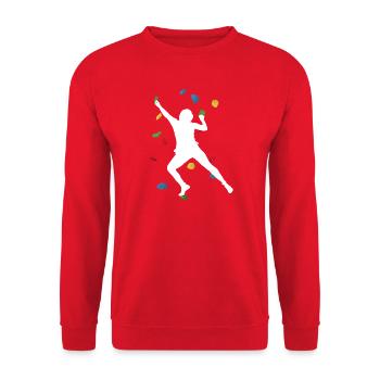 Grimpe Man White – Style Bloc - Sweat-shirt Unisexe - rouge - Devant - Alina (178cm) & Michal (187cm)