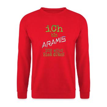 Vorname Aramis - Unisex Pullover - Rot - Vorne - Alina (178cm) & Michal (187cm)
