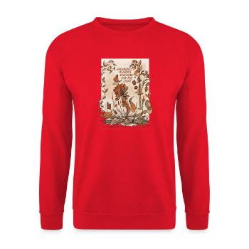 Geerdet in Anmut, lichtsüchtige Flora - Unisex Pullover - Rot - Vorne - Alina (178cm) & Michal (187cm)