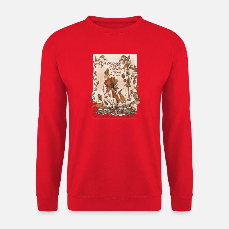 Geerdet in Anmut, lichtsüchtige Flora - Unisex Pullover - Rot