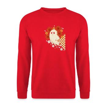Geist Botanik Pilze Gespenst Mystisch Natur Wald - Unisex Pullover - Rot - Vorne - Alina (178cm) & Michal (187cm)