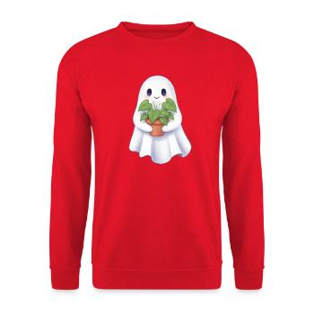 Fantôme avec plante - Sweat-shirt Unisexe - rouge - Devant - Alina (178cm) & Michal (187cm)
