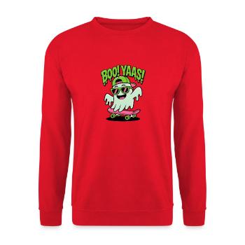 Skateboard Sprite BOO YAAS - Unisex Sweatshirt - red - Front - Alina (178cm) & Michal (187cm)