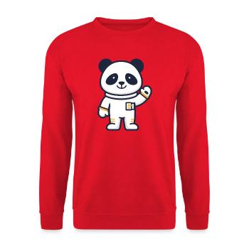 Panda astronaute dans l’espace - Sweat-shirt Unisexe - rouge - Devant - Alina (178cm) & Michal (187cm)