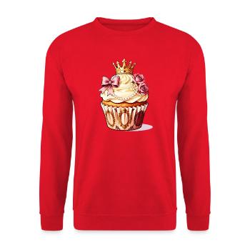 Crowned Cupcake Royale - Unisex Sweatshirt - red - Front - Alina (178cm) & Michal (187cm)