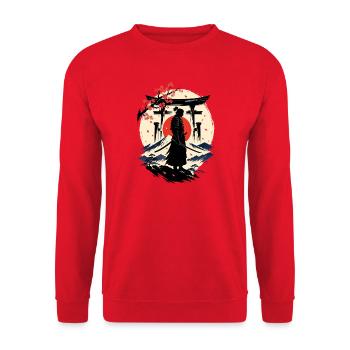 Samouraïs au pays des cerisiers en fleurs - Sweat-shirt Unisexe - rouge - Devant - Alina (178cm) & Michal (187cm)