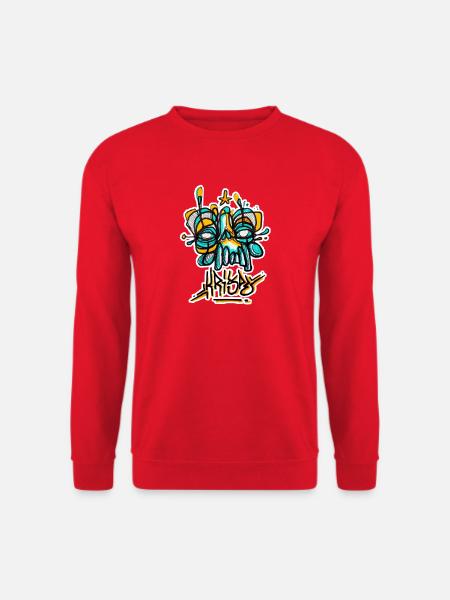 Skull Rature Graff Krispé - Sweat-shirt Unisexe - rouge