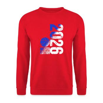 Basketball Master Shirt 2026, blue white - Unisex Sweatshirt - red - Front - Alina (178cm) & Michal (187cm)