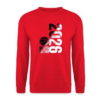 Basketball Master Shirt 2026, black and white - Unisex Sweatshirt - red - Front - Alina (178cm) & Michal (187cm)