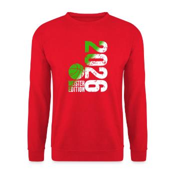 Basketball Champion Shirt 2026, green white - Unisex Sweatshirt - red - Front - Alina (178cm) & Michal (187cm)