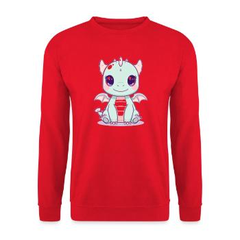 Dragon menthe avec des ailes - Sweat-shirt Unisexe - rouge - Devant - Alina (178cm) & Michal (187cm)