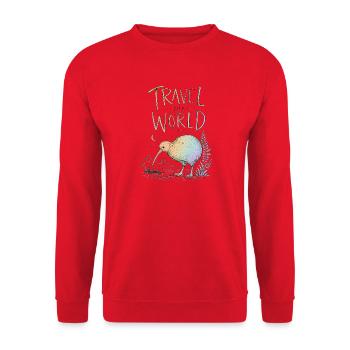 Voyagez autour du monde avec un oiseau coloré - Sweat-shirt Unisexe - rouge - Devant - Alina (178cm) & Michal (187cm)