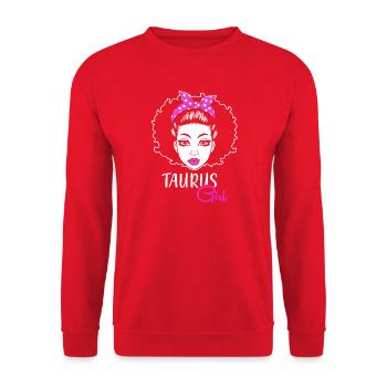 Signe du zodiaque Taureau - Sweat-shirt Unisexe - rouge - Devant - Alina (178cm) & Michal (187cm)