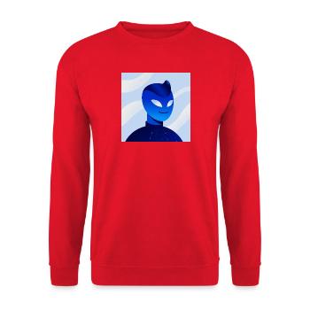 Blue Gradient Mask Avatar - Unisex Pullover - Rot - Vorne - Alina (178cm) & Michal (187cm)
